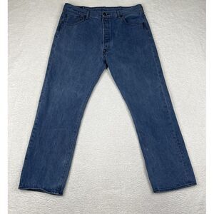 Levis Jeans Mens 38x32 (Fits‎ 38x29) Blue Denim 501 XX Button Fly Straight Work